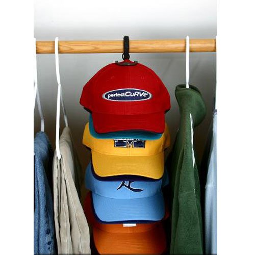 Perfect Curve Over The Door Baseball Cap Organizer Display Holds 18