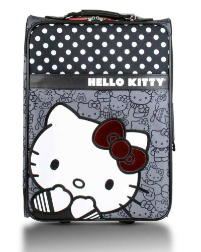 Loungefly Hello Kitty Black & White Rolling Luggage (Black/White/Gray)