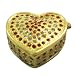 Golden Heart Box Bejeweled Collectible Trinket Jewelry Box