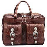 American West Mahogany Oakleaf 3 Compartment Briefcase