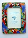 Parrot Enameled Wood Picture Photo Frame 4 X 6 Vertical Tropical