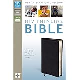 niv thinline bible bonded leather black lay flat