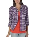 Juniors' Mossimo Supply Co. Boyfriend Flannel Top - Purple Plaid