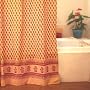 Indian Summer ~ Orange Paisley Cotton Gypsy Shower Curtain 72x72