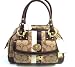 COACH SIGNATURE HERITAGE STRIPE DOMED SATCHEL BAG 13194 brown