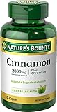 Nature's Bounty Cinnamon 2000 Plus Chromium High Potency 400 mcg, 60 Capsules