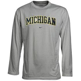Nike Michigan Wolverines Ash Youth Classic Logo Long Sleeve T-shirt