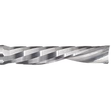 Onsrud Cutter 62-700 Solid Carbide Downcut Spiral O Flute Router Bit, Uncoated (Bright) Finish, 1 Flute, 21 Degree Helix