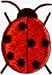 Red & Black Ladybug - Embroidered Iron On or Sew On Patch (Lady Bug)