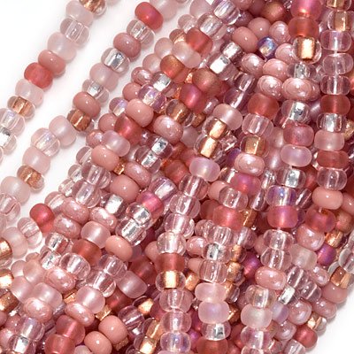 Czech Seed Beads 8/0 'Rose Garden Mix' Pink (1 Ounce)