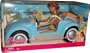 Barbie 2008 Surf's Up Cruiser and 12 Inch Doll Playset - Blue Convertible Cruiser with Teresa Doll, Stow and Go Suitcase, Hairbrush Plus Removable Car Seats as Beach Chairs (N1815)