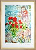 絵画販売 シャガール 「赤い薔薇と恋人たち」 恋人たち