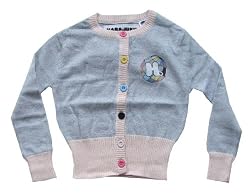 Harajuku Lovers By Gwen Stefani * Planet * Grey Line Up Cardigan With Colorful Buttons -- Gwen, Love, Angel, Music and Baby -- For Kids * 08 Newest Collection *