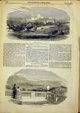 Osbourne の家の島の人間台地の海の眺めの印刷物 1849
