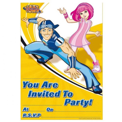 Lazytown Party Invitations, pad of 20