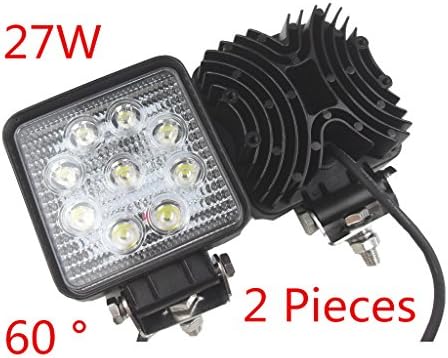 Kaleep 2 X LED Work Light Lamp Off Road High Power ATV Jeep 4x4 Tractor 27w 60 Degree 12v 24v 6000k Flood Light