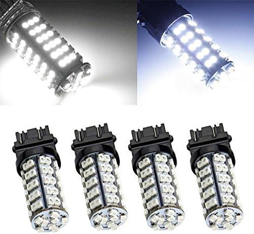 Elecsonix 4 Pieces Direct Fit 68-SMD Ultra Bright Car Xenon White Reverse Brake Tail Stop Back Up Light LED Lights Bulbs for 3157 T25 3057 3457 4157