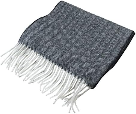100% Irish Lambswool Scarf for Men and Women by John Hanly Ireland. Stylish Soft Classic Long Woolen Scarf 9" x 78" (Grey)
