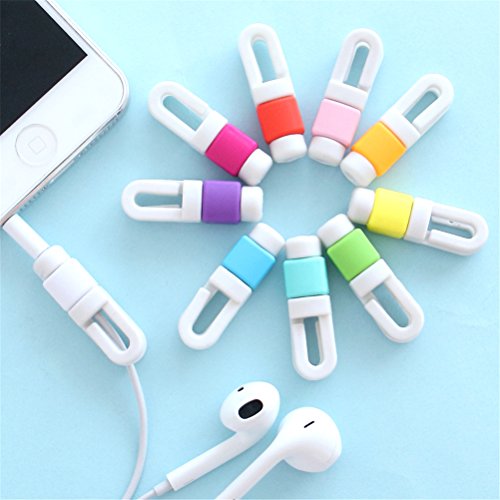 Pack of 10, PeresÂ® Earphone Data Cable Protector with Cable Wrap Winder/ Fixer Holder/cord Manager/ Earphone Holder for iphone, Ipad, Samsung,and any Smart Phones /Earphones (20 X Combo)