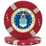 U.S. AIR FORCE Seal on Red Big Slick Texas Hold'em Chip