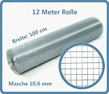 Volierendraht, Drahtgitter, 10.6 mm Masche, 100 cm Breite, 12 m Länge, Grundpreis 3,33 EUR/m