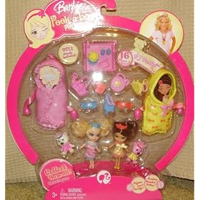 Barbie Peek-a-Boo Petites PJ Party Includes Pajama Jam Jocelyn #36 and Funtime Slumber Fallon #37 by Barbie