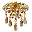 Gold Plated Filigree Flower Brooches & Pins