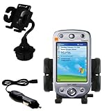 HTC Himalaya Auto Cup Holder with Car Charger - Uses Gomadic TipExchange