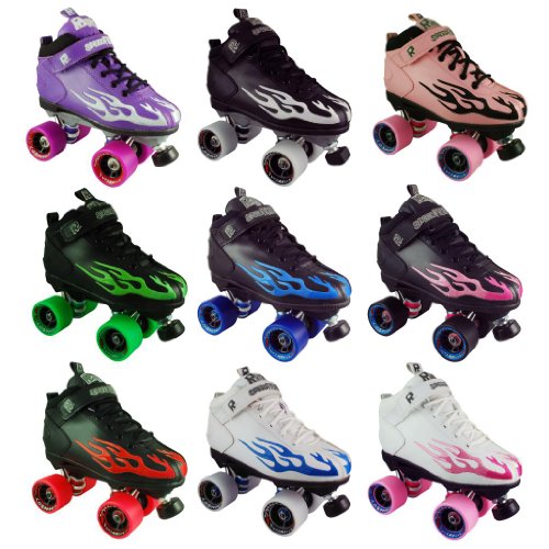 Rock Flame Cosmic Speed Freaks Indoor Quad Speed Roller Derby SkatesB009W3VA3W : image