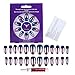 Ejiubas 24 Pcs Metalic Blue and Light Purple Pink Color Changing Full Cover Talone Medium False Nail Tips