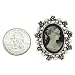 Silvertone and Faux Pearl Cameo Brooch Pin image 2