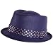 Vent Summer Upturn Diamond Fedora Trilby Hat Medium Large Navy
