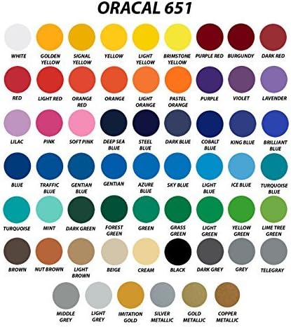 Decalify Oracal 651 Vinyl 12"L Rolls Choose from 47 Colors, 1 Roll, Black