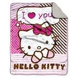 Northwest Company 40-Inch-by-50-Inch Micro Sherpa Throw Blanket, Hello Kitty Say Hellow Kitty Design