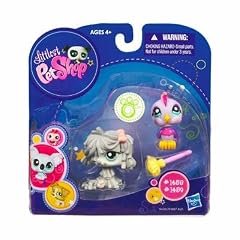 Littlest Pet Shop - Pet Pairs - 2-Pack - NEW - Puli Hund grau #1458 & lila Kakadu #1459 - mit Besen - OVP