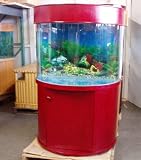 Aquavim Ocean View Reef Ready 68 Gallon Seamless Curved Half Cylinder Glass Aqsuarium with Real Wood Furniture