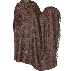 Prayer Shawl Pure Wool Jacquard Design Yoga Accessory 106 x 55 inches (psleyb120)