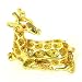 Gold Swarovski Crystals Reclining Giraffe Ring Gift Box