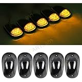 Partsam 5PCS 264146BK Smoke Lens Amber LED Cab Marker Roof Running Light+Wiring harness for 2003-2016 Dodge Ram 2500 3500