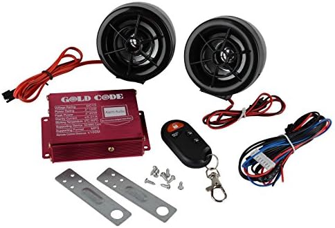 Black 12v Motorcycle Remote Anti-theft Alarm System Fm USB Sd Mp3 Stereo Speaker