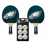 Philadelphia Eagles NFL Table Tennis Paddles and Balls Set (2 Paddles and 6 Balls )