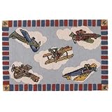 Aeroplane Wool Hook Rug