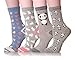 Dosoni Girl Novelty Cartoon Animal Lovely Cute socks 4 packs-Gift Idea (Panda/Blue, free size)