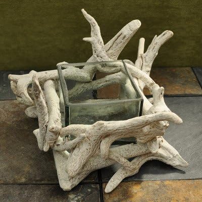 Driftwood Square Glass Decorative Bowl Color: White Wash