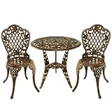 Oakland Living 3005-AB - Tea Rose 3 Piece Bistro Set - Antique Bronze
