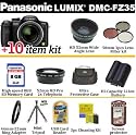 Panasonic Lumix DMC-FZ35 12.1MP Digital Camera DMC-FZ35K With Best Buy Lumix Accessory Package + Includes 8GB Memory, Extra Battery, Wide Lens, 2x Telephoto Lens, Filter Kit, Case + Much More