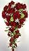 Red Silk Rose Cascade - Wedding Bouquet