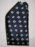 DECO PRINT NAVY Silk Handkerchief, 100% Silk - by Royal Silk