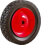 Shepherd 9636 8-Inch x 1-3/4-Inch Metal Hub Semi-Pneumatic Rubber Ribbed Tread Replacement Wheel With 1/2-Inch Bore