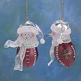 New Orleans Saints 2 3/4 Touchdown Snowman Acrylic Ornament (Set of 4)